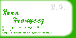 nora hronyecz business card